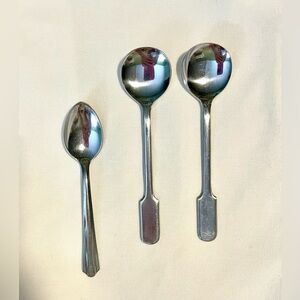 *VINTAGE Stainless Steel-(3) Spoons~(2) Knobler Demitasse & (1) Hudson Bay Sugar